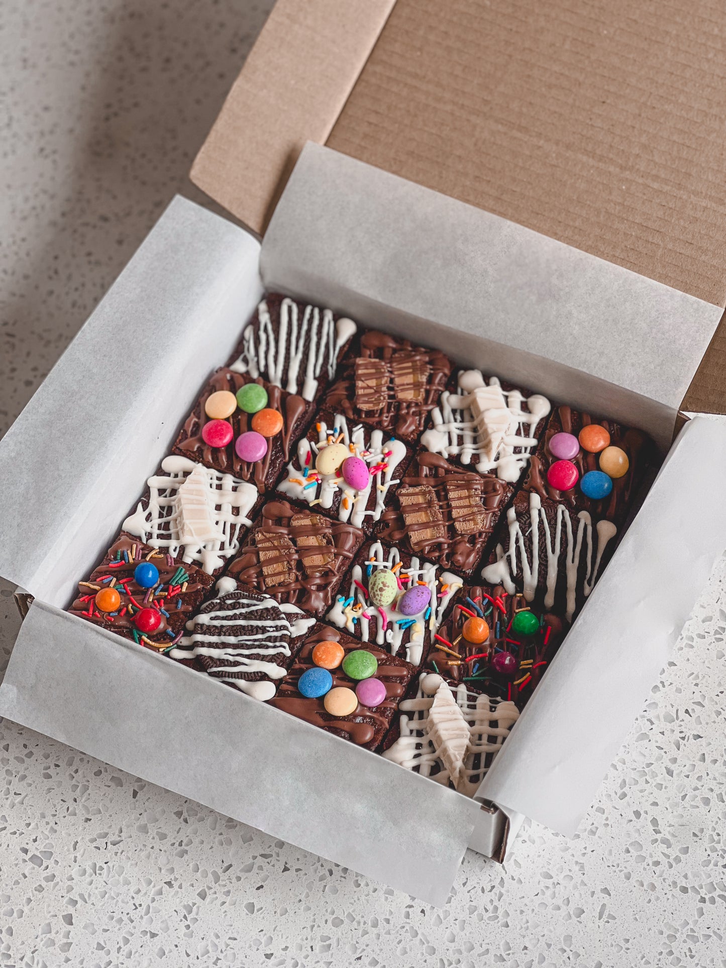 Chocolate Brownies with Assorted Toppings