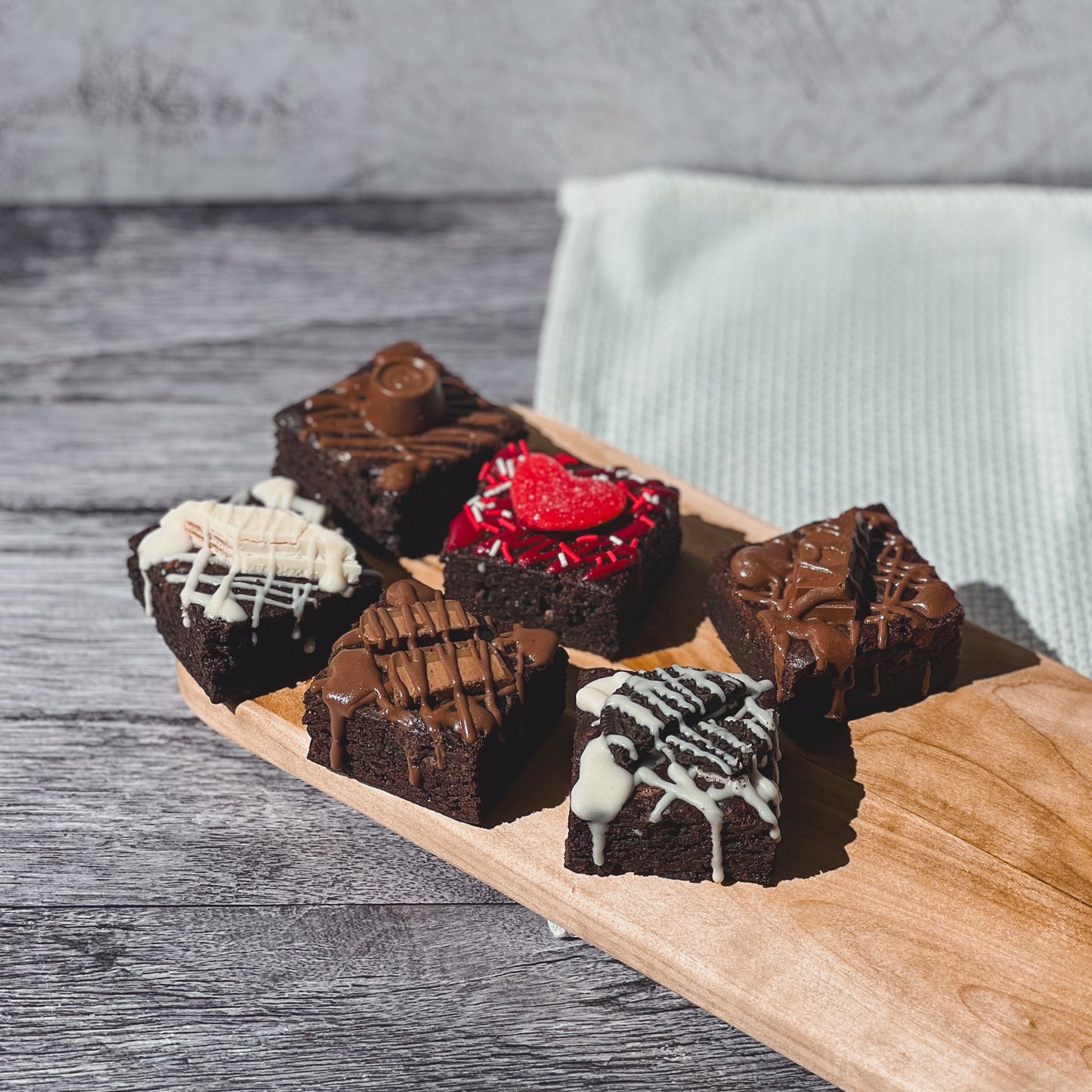 Chocolate Brownies with Assorted Toppings
