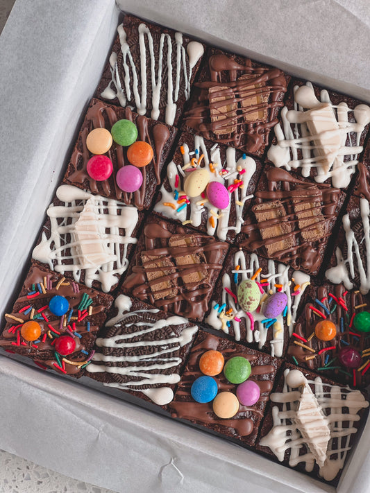 Chocolate Brownies with Colourful Toppings