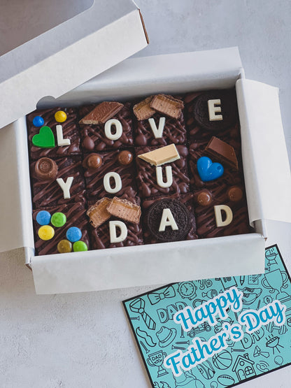 Father's Day Chocolate Brownies - Love You Dad