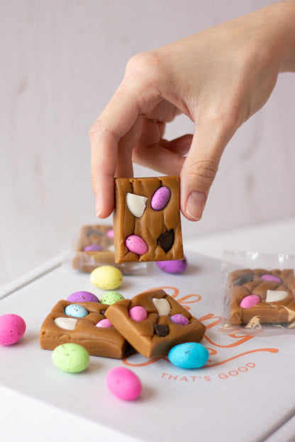 Speckled Egg stuffed Traditional Fudge