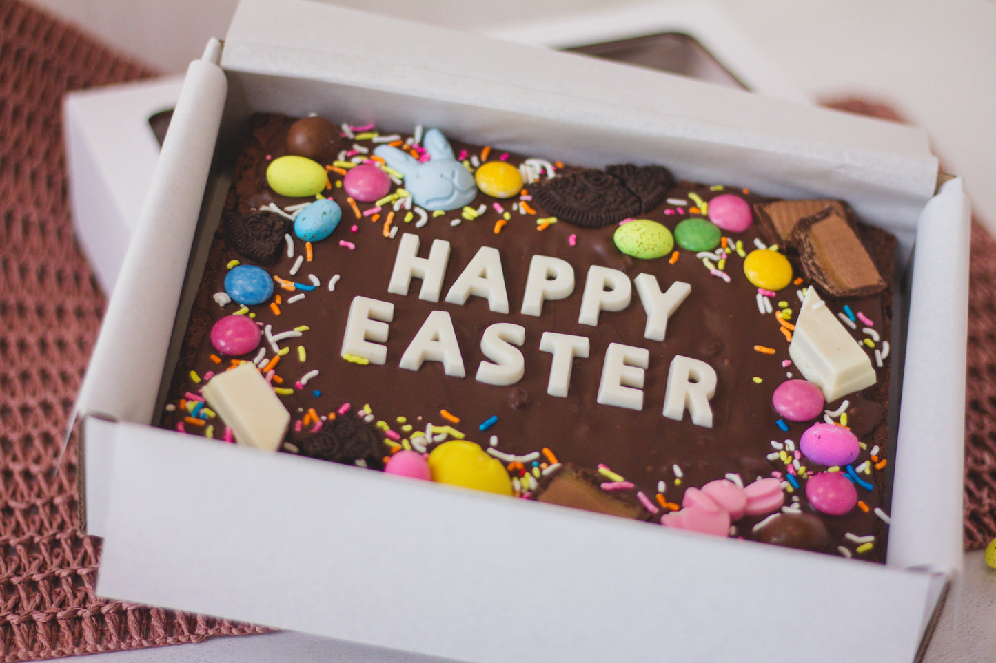 Happy Easter Chocolate Brownie Slab