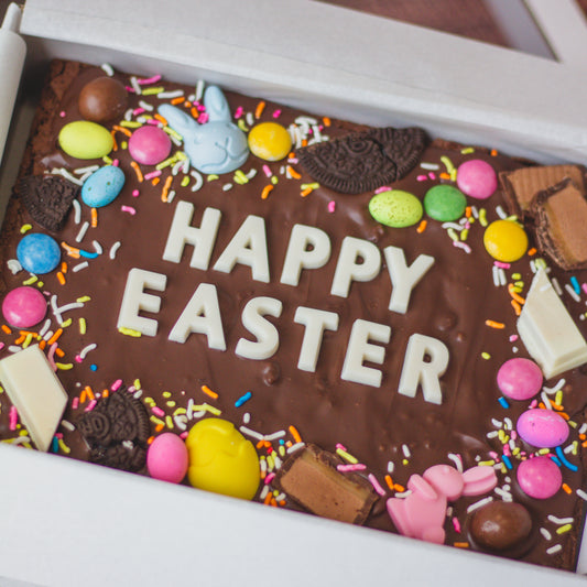 Happy Easter Chocolate Brownie Slab