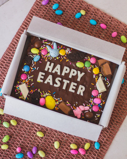 Happy Easter Chocolate Brownie Slab